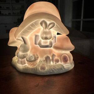 Enesco Cream Ceramic Art Bunny Light